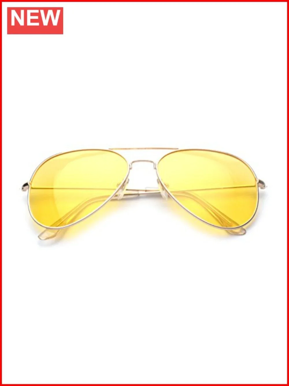 Night Vision Polarized Metal Frame Aviator Sunglasses for Driving